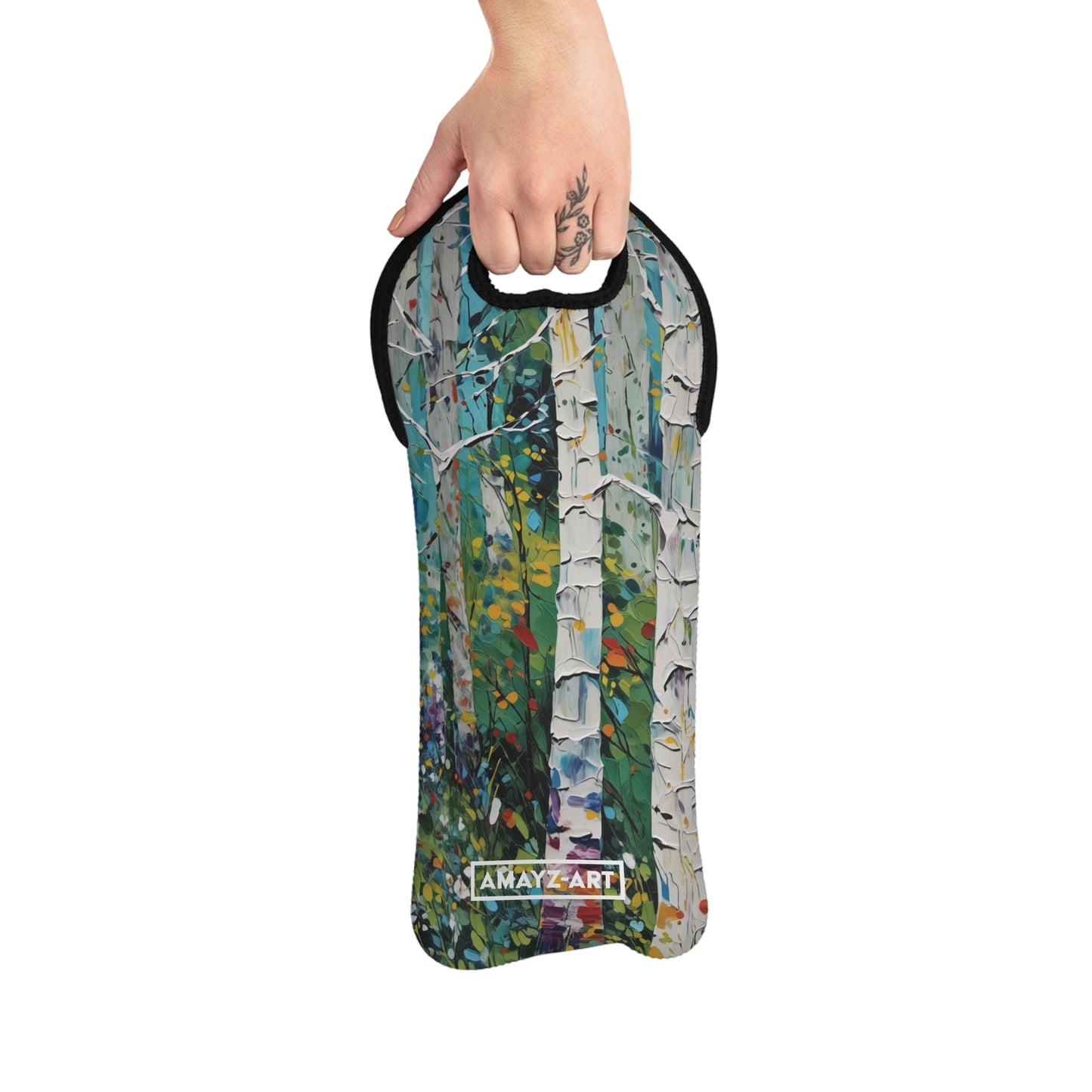 "Birch Forest" Wine Tote Bag | Art by Brooke Lumbus