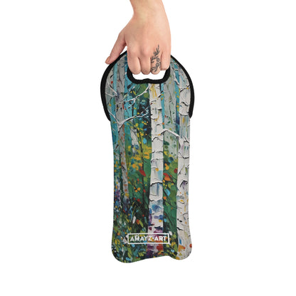 "Birch Forest" Wine Tote Bag | Art by Brooke Lumbus