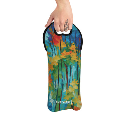 "Enchanted Woodland" Wine Tote Bag } Art by Brooke Lumbus