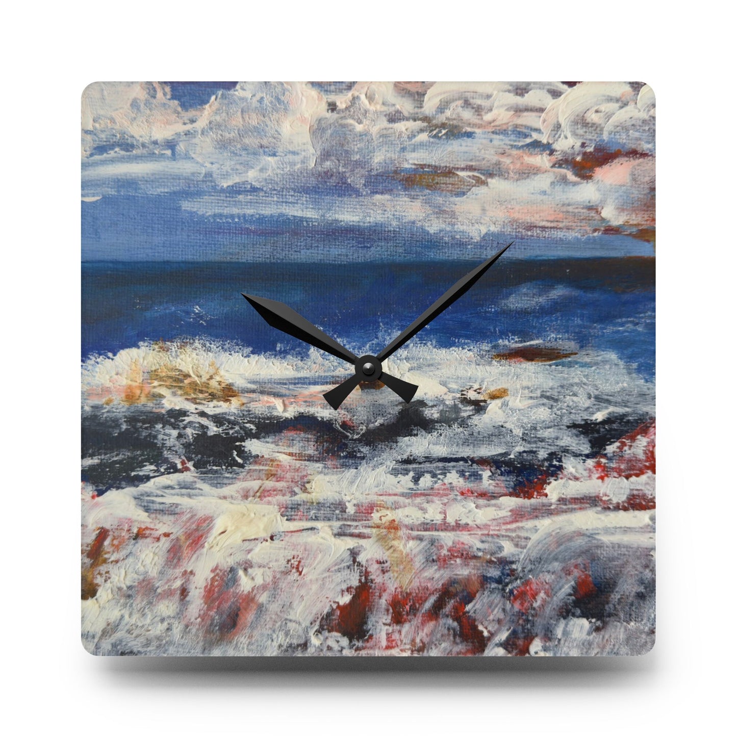 "Spindrift" Acrylic Wall Clock | Art by Penny May Hineline